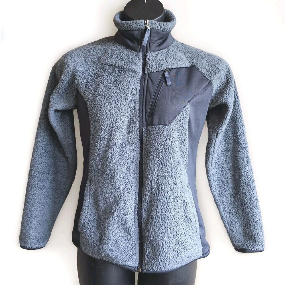 Columbia Women's Double Plush Teddy Full Zip Jacket Coat Windbreaker Blue M